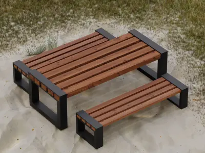 out door chair and table  Free 3D model
