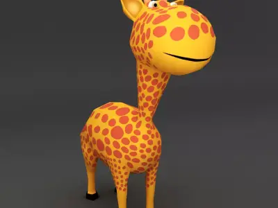 Giraffe rigged toon 3d model  Low-poly 3D model