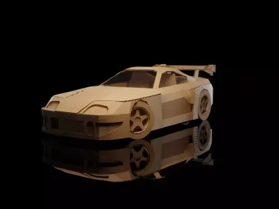 TOYOTA CASTROL TOMS SUPRA 1997 cardboard car 3D model