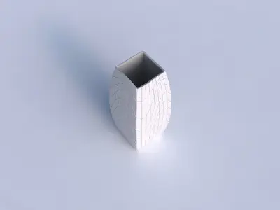 Vase rectangle with wavy grid plates 3D print model