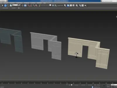 Wall Molding 3 Boiserie Classic Panels Low-poly 3D model