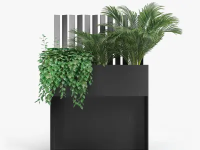 Sotomon modern planter with trellis 3D model