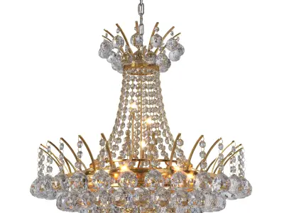 Empire 8-Light Gold Finish and Clear Crystal Chandelier 3D model