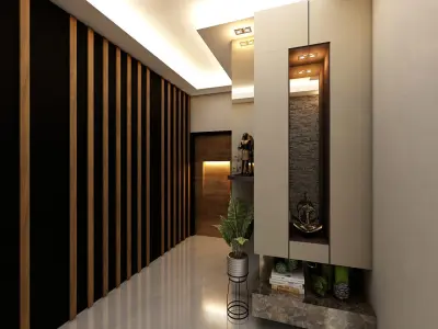 Spacious 3BHK Interior Design and Decoration 3D model