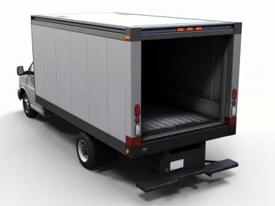 Express box truck Low-poly 3D model