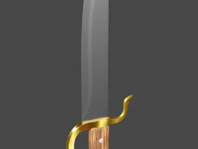 Low-Poly Martial Arts Melee Weapon Set Low-poly 3D model