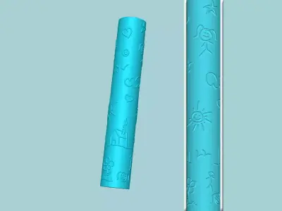 Texture Roll 27 - Kids Draw Positive - Fondant Decoration Maker 3D print model