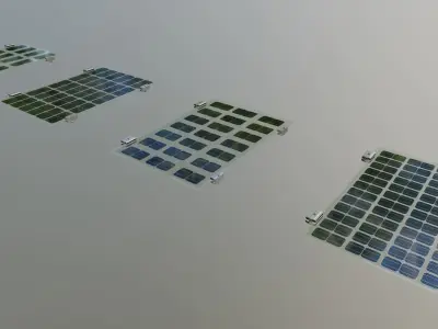 Bifacial Solar Glass Panel 1010x670x10mm 3D model
