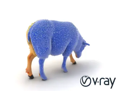 Sheep Fluffy Coat Grazing model pack Low-poly 3D model