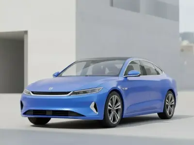 Modern Electric Sedan Realistic EV Car 3D Model 3D model