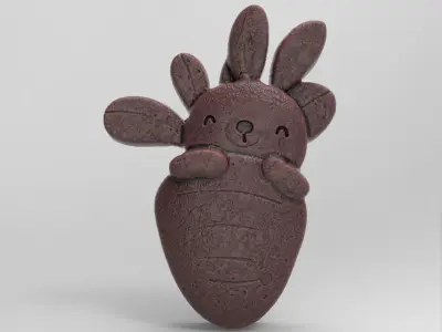 easter rabbit carrot decor  3D print model