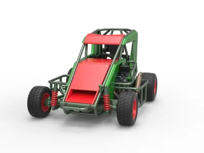 600 Micro sprint car Scale 1 to 25 3D print model