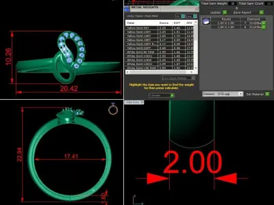Jewelry Diamond Ring 3D Print Model 3D print model 31