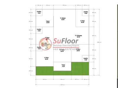 House 12x15m code 466- Sketchup 3D model 3D model 3D model