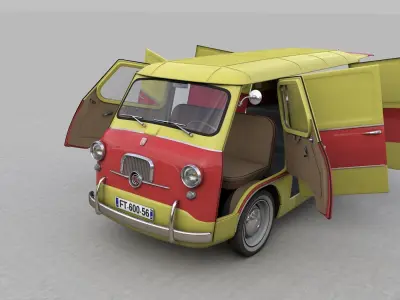 FIAT 600 MULTIPLA CORIASCO CARGO 1956 3D model