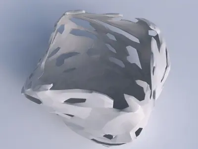 Bowl helix with faceted cuts and bulges  3D print model