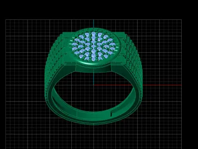 Print Ready STL 3DM  Gents Rings Diamond Men Ring  3D print model 193