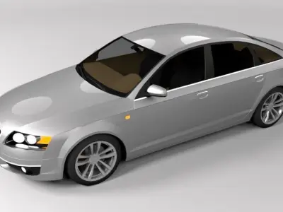 AUDI A6 2004 LOWPOLY Low-poly 3D model