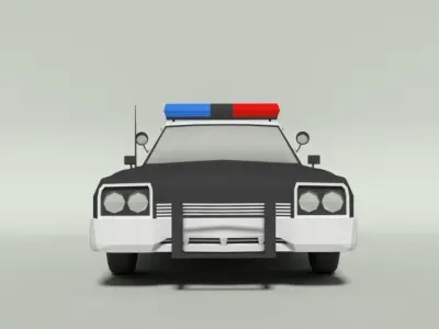 Low Poly Cartoon Dodge Monaco Police Car Low-poly 3D model