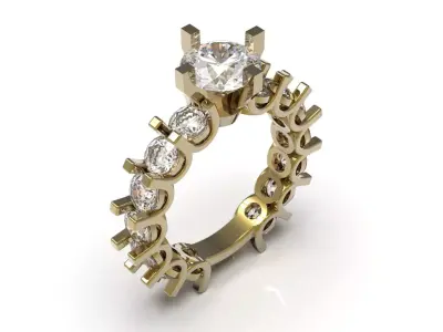 File for a full diamond solitaire ring sr0128 3D print model