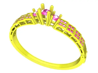 A7437 Korean Diamond Women Bangle Bracelets 3D Model 3D print model