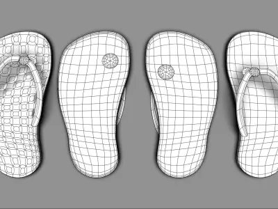 FlipFlop nike insoles with stripes 3D model