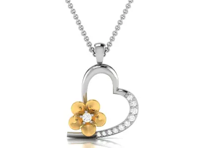 Women Heart Pendant 3dm STL OBJ FBX Render Details 3D print model