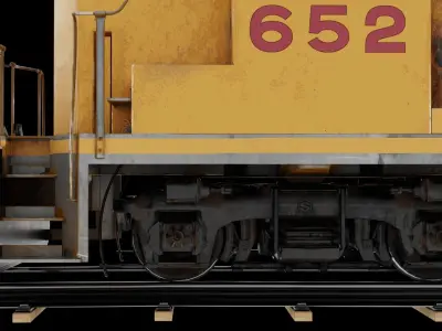 GP-38 Train Union-Pasific Low-poly 3D model