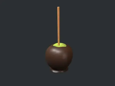 Dark Chocolate Green Apple Low-poly 3D model