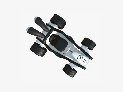 Cartoon Kart G08 White - Vehicle Racing Design Low-poly 3D model