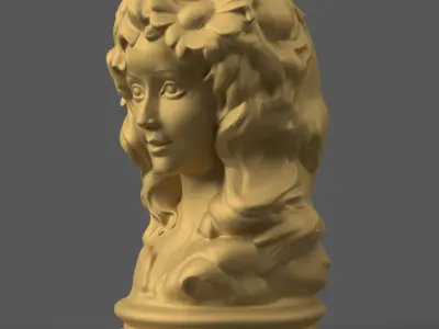 Elegant Woman Head Planter 3D STL File for Decoration 3D print model