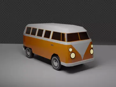 Bully VW Bus Lowpoly Free 3D model