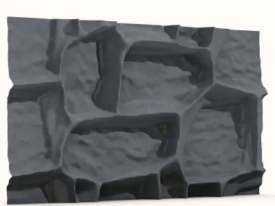 Weathered Limestone Facade Geometry 3D model