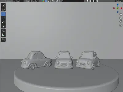 Low Poly Stylized Cartoon Vehicle 3D Model for Games 3D model