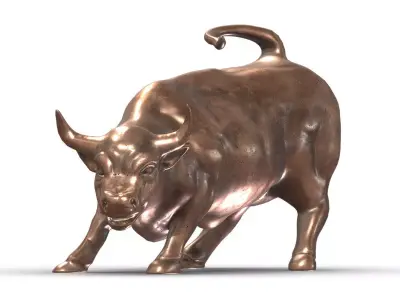 Wall Street Bull Low Poly PBR Realistic Low-poly 3D model