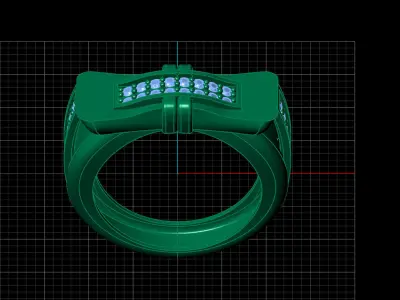 Print Ready STL 3DM  Gents Rings Diamond Men Ring  3D print model 75
