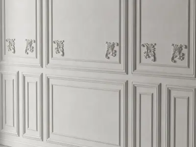 Classic 3D Wall Panel with Ornament Design for Interior Decor 4 3D model