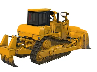 Bulldozer Low-poly 3D model get