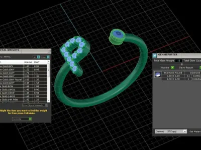 Jewelry Alphabet Ring P 3D print model
