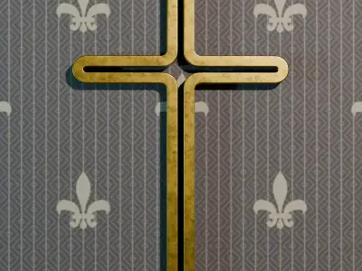 Elegant wall cross for 3D printing 3D print model