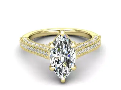 Engagement ring Sophia marquise 3D print model