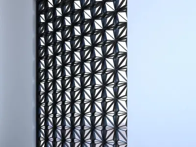 3d Screen room with geometric pattern on wall Low-poly 3D model