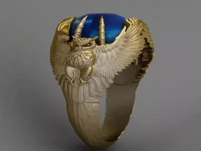 Owl Ring 3D print model 3D print model