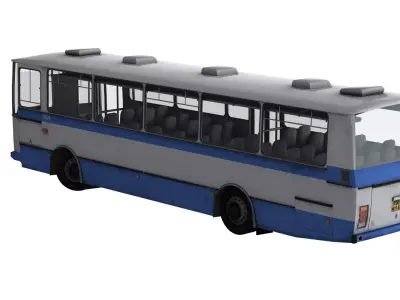 Road Bus Low-poly 3D model