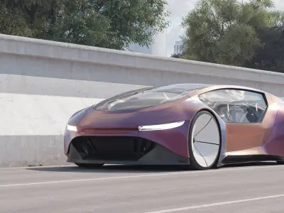 Self-driving car with interior 3D model 3D model