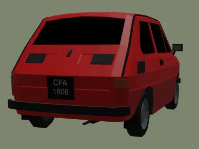 Fiat 126p Low-poly 3D model