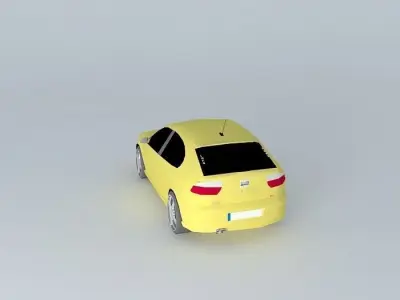 Seat Leon yellow Free 3D model