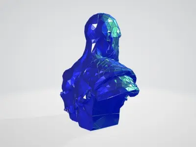 Kratos bust WIREFRAME VORONOI WIREMESH MESH 3D print model