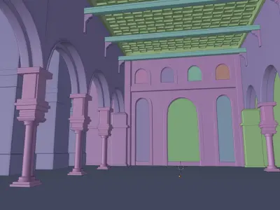 Arabian Islamic Hall Interior 3D model