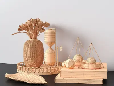 Decorative sets 017 Low-poly 3D model